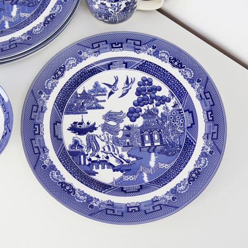 Set blue willow dinner - blue,