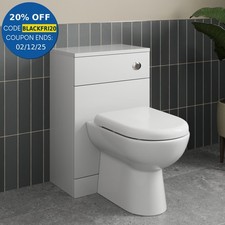 Back to Wall Toilet & Concealed Cistern Unit Bathroom BTW WC Pan Soft Close Seat
