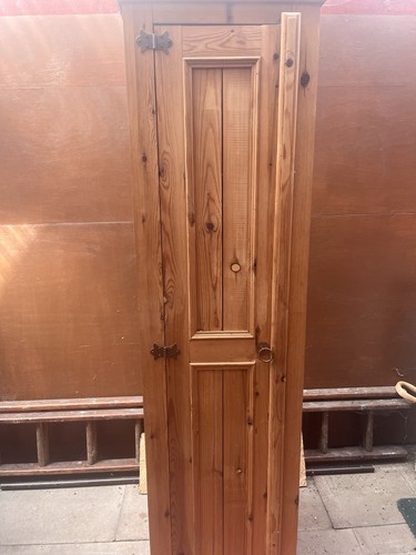 Pine tall boy wardrobe - pine,