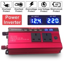 1500W Peak Power Inverter DC 12V to AC 220V 240V Car Converter 4 USB 2 Socket UK