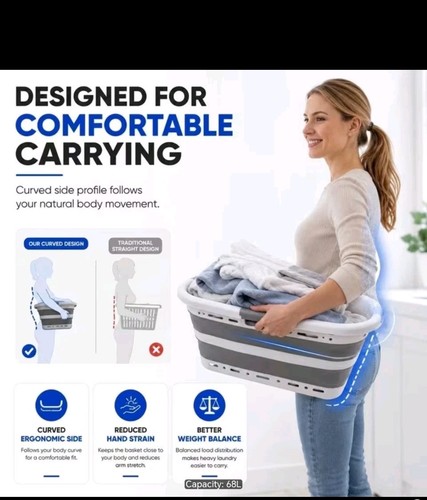 Large 68l collapsible - collapsible, laundry