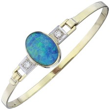 Bracelet/bangle opal brilliant 585 Yellow gold