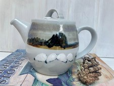 Vintage Highland Stoneware Scotland Hand painted Sheep 1.5 pint Teapot VGC!