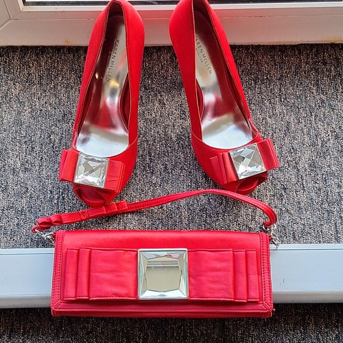 Karen millen red satin - millen, high