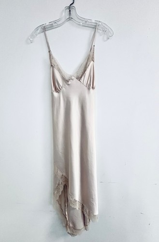 Vintage rose pink satin slip