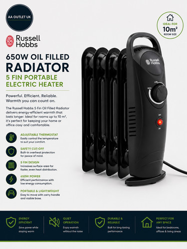 Russell hobbs 650w oil filled - russell,