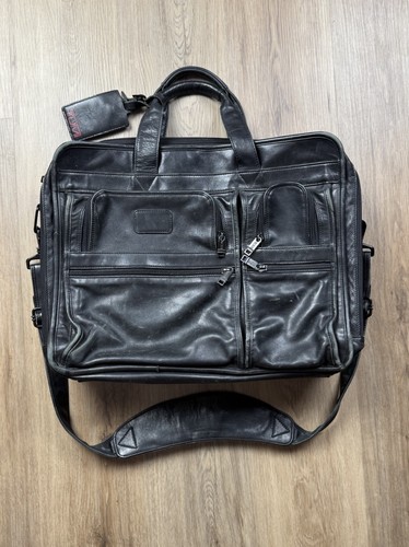 Tumi alpha leather briefcase - leather,