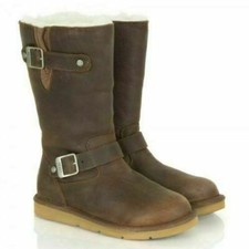 UGG® AUSTRALIA KENSINGTON 5678 TOAST LEATHER PULL ON BOOTS UK 4.5 USA 6 RRP £240