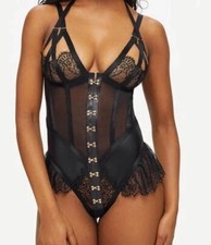 Ann Summers Exuberant Crotchless Body Black Size Medium UK 14 NEW WITH TAGS