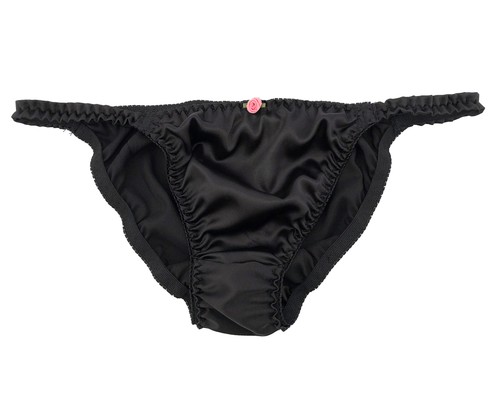 Black satin panties - panties, sissy