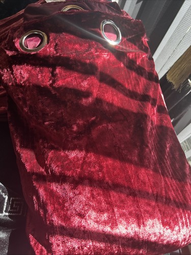 Red velvet curtains 54x86 - velvet,