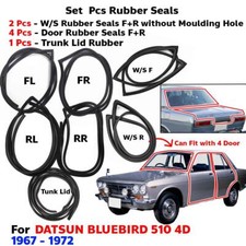 Windscreen w/o Vent Weatherstrip Rubber Fits Datsun Bluebird 510 4D 67-72 7 PCS