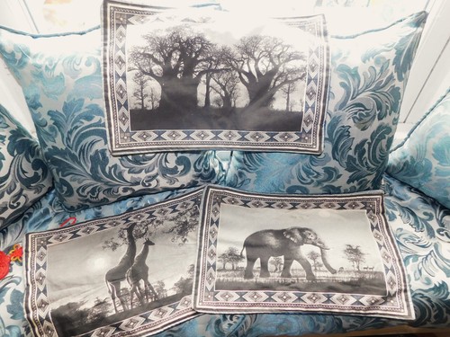 Blue grey cotton table - x,