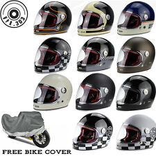 VIPER F656 RETRO FULL FACE VINTAGE FIBREGLASS MOTORCYCLE MOTORBIKE HELMET