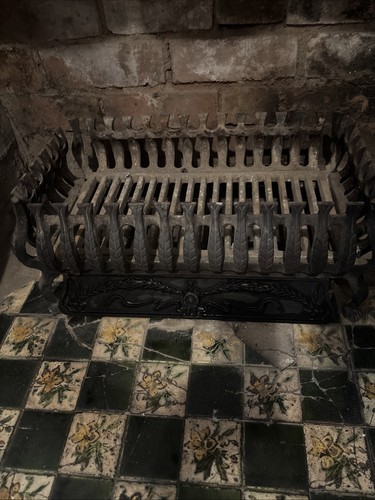 Antique cast iron fire - iron,