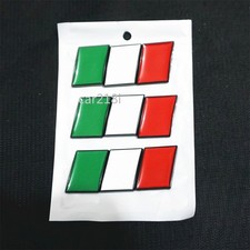 3x Matte Black Italy Flag