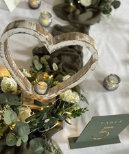 6 x White Distressed Wooden