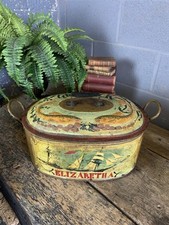 Antique Dutch Oven Painted Greenock Clipper Ship Elizabetha Fish Kitchenalia