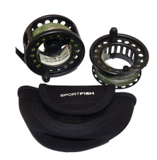 Loop Evotec CLW  5 Eight LA fly reel, extra spool, lines and box Sportfish case