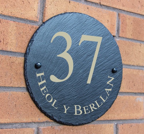 Personalised 33cm round slate - personalised,