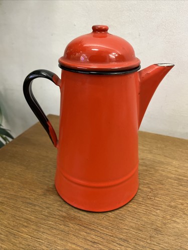 Vintage red enamel - vintage, coffee