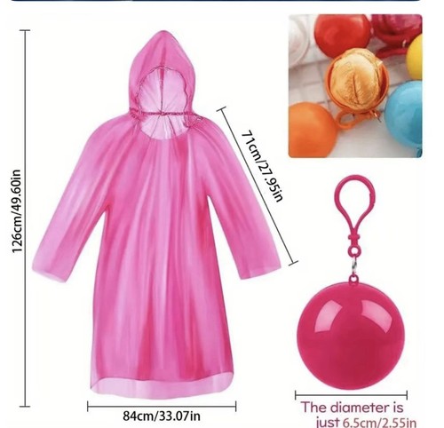 Hooded rain mac poncho - ,