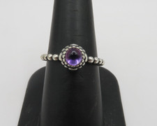 Pandora Sterling Silver Ring - Birthday Blooms - February - Amethyst - 58 (Q)