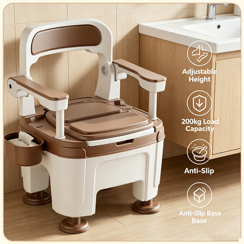 Adjustable bedside commode - bedside,