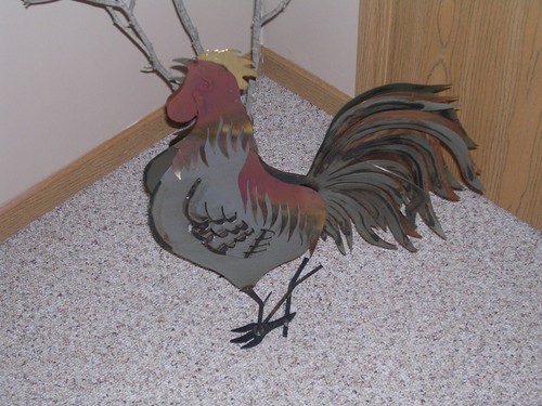 New metal rooster garden - new, ~