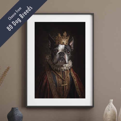 Royal dog portrait print - royal,