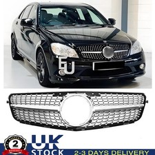 FOR MERCEDES C-CLASS W204 S204 C204 GRILL GRILLE AMG SILVER CHROME DIAMOND 08-14