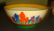 LOVELY CLARICE CLIFF ORIGINAL CERAMIC AUTUMN CROCUS BIZARRE BOWL