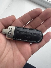 Audi Main Dealer Genuine Leather Key Ring Black Keychain Key Fob Metal S Line RS
