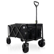 GardenTek Trolley Heavy Duty Wagon Cart Folding Festival Beach 100kg Load 135L