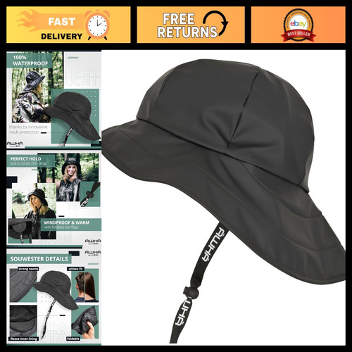 Waterproof rain hat with wide - rain,