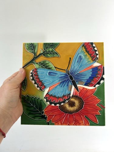 Vintage butterfly wall tile - wall,