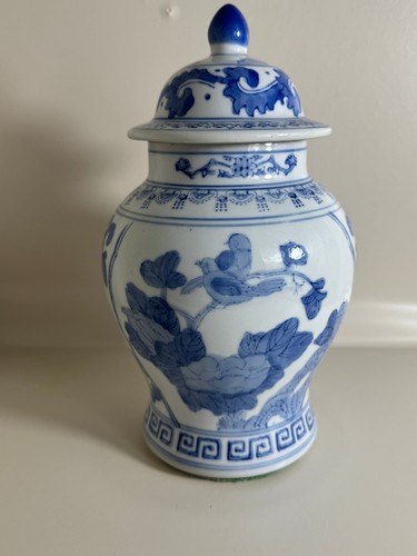 Chinese blue white lidded - chinese,