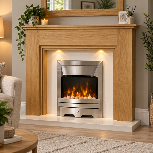 Oak electric fireplace - 48",