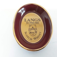 Vintage Langs Supreme Scotch Whisky Small Oval Pin Dish/Ashtray By Seton Pottery