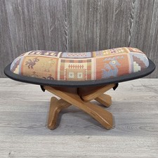 The Banana Chair Company Adjustable Meditation Stool Aztec Wood 3 Positions Rare