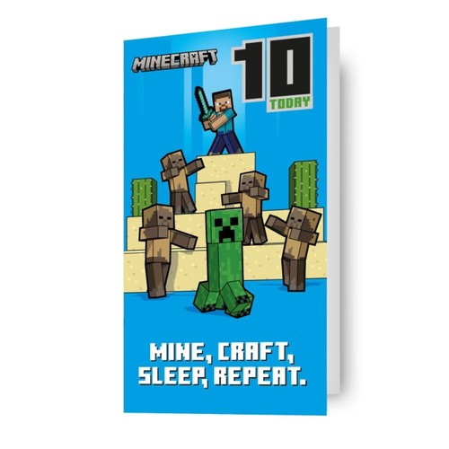 Age birthday card minecraft - birthday,