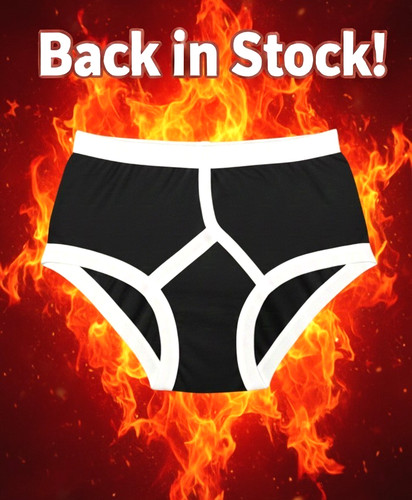 Men black front briefs - front,