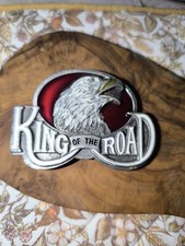 Vintage King Of The Road Red Eagle Truck Driver Belt Buckle Lone Trucker
