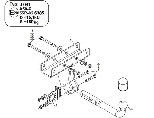 Swan neck tow bar for - tow,