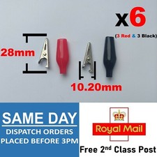 6 x Insulated Crocodile Clips 5A Electrical Battery Connectors Alligator Clamps