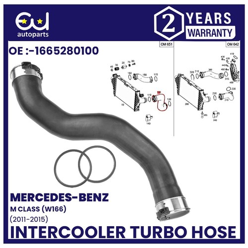 Intercooler turbo hose - intercooler, for