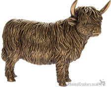 Bronze Highland Cow ornament