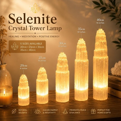 Natural selenite crystal tower - natural,