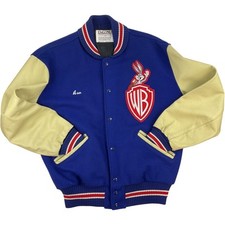 Vintage 90s Made in USA Warner Bros Records Bugs Bunny Varsity Men Jacket L 