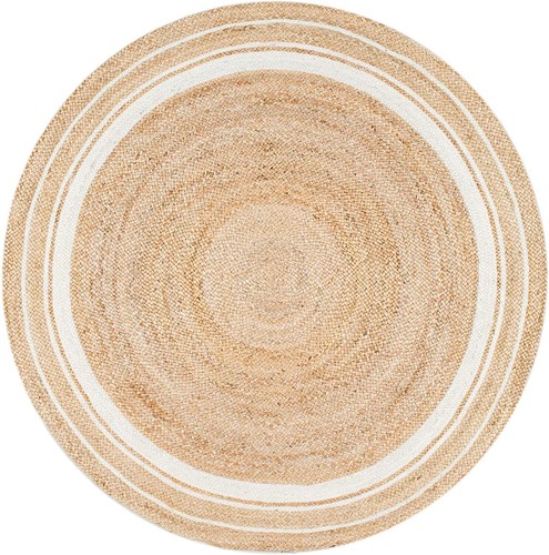 Rug round natural - round, braided